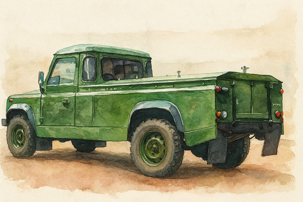 The iconic green Land Rover hearse that Prince Philip helped design